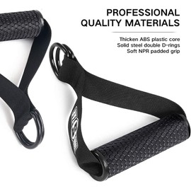 INNSTAR Pack of 2 Single Handle Cable Pull Handles for Resistance Bands, Ideal for Home Gym Pulley Fitness Strength Training, Fitness Grips Lat Pull Handle with Heavy Duty D-Ring & Solid ABS Core
