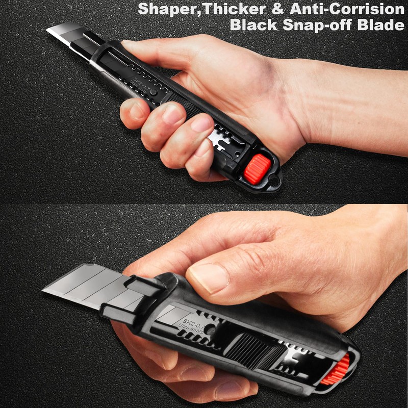 HAUTMEC 18mm Utility Knife, Heavy Duty Box Cutter with Double