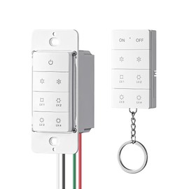 DEWENWILS Wireless Dimmer Switch, Electrical Light Switch, Remote Control Dimmer, Tungsten 400W, Dimmable LED 150W, Adjustable Brightness Button, Needs Neutral Wire, No Hub Required, ETL Listed