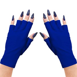 ManiGlovz - Guantes de conducción con protección anti-UV y bloqueador solar, también para uñas de gel, manicura, UV y lámparas secas LED (azul real)