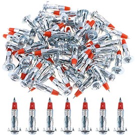 Glarks 60Pcs Heavy Duty 1/8 inch 35MM Zinc Plated Steel Molly Bolt Drive Hollow Drive Wall Anchor Screws Set (1/8SDx35MM)