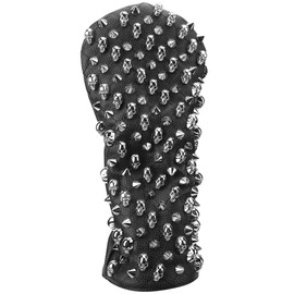 PU Waterproof Golf Putter Cover Club Protection Headcover Supplies Skull Rivet SilverL