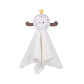 Apricot Lamb Baseball Cute Comforter Soft Loveys for Baby Boy and Girl, Security Blanket for Babies, Infant and Toddlers, White 14 Inches