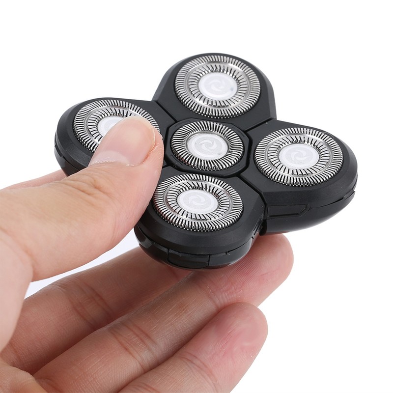 Electric Beard Shaver 5 Blade Rotating Head Waterproof Accessory Replacement
