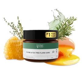 Thyme & Tea Tree Flare Care | Solution for Painful Pimples, Cystic Acne, Ingrowns, Folliculitis, Groin Flare Ups, Razor Bumps | Bartholin | Safe Flare-Up Solution with Egg Yolk Extract & Tea Tree 1 oz