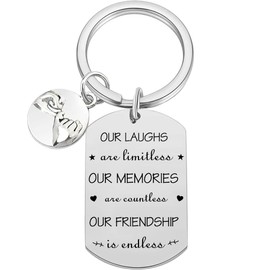 Tecreo Friendship Key Ring - Silver Heart Keychain Gift for Girls, Best Friend Gift, Packed in Gift Box