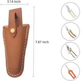 LALOCAPEYO Leather Pruner Holster Hanging Pouch with Safety Lock for Pliers Pruner (1)