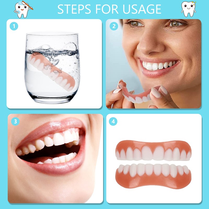False Teeth Veneers, Veneer Teeth Cosmetic Tooth Cover Fake Teeth