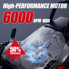 9 Inch Electric Lawn Mower, 6000RPM Weed Wacker with 2x4.0mAH Batteries, Brushless Cordless Lawn Mower with 3 Cutting Heights, Lightweight Electric Grass Trimmer with Safe Tilt 20°-70°for Yard Care