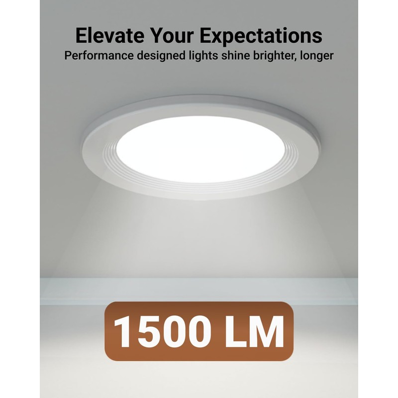 Sunco 6 Pack 6 Inch LED Recessed Light with Night