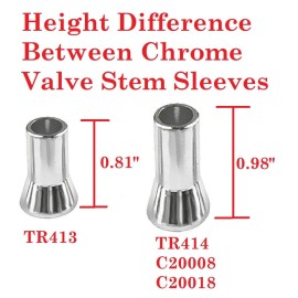 Muzzys TR413 Chrome Valve Stem Sleeves and Caps Dress Up Kit, Set of 4 for Car