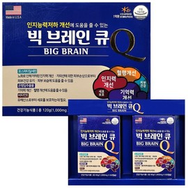 Big Brain Q 120 capsules / 빅 브레인큐 120캡슐x1박스 미국산 포스파티딜세린 은행잎추출물 비타민E 인지능력 기억력 개선도움, 120정, 1박스
