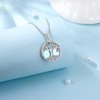 Odinstone Tree of Life Necklace Sterling Silver Moonstone Jewelry Round
