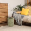 hardcometrue Boho Wicker Trash Can with Lid,Waterproof Bathroom Trash Can