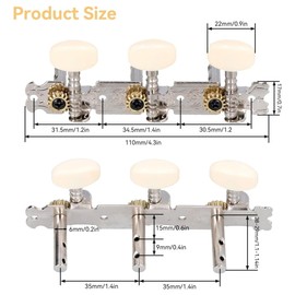 LGWJHCY Guitar Tuning Peg, Guitar Tuning Key, Guitar Tuners Machine Heads Tuners Dual Holes 3R 3L Tuning Keys String Pegs for Acoustic Folk Electric Guitar