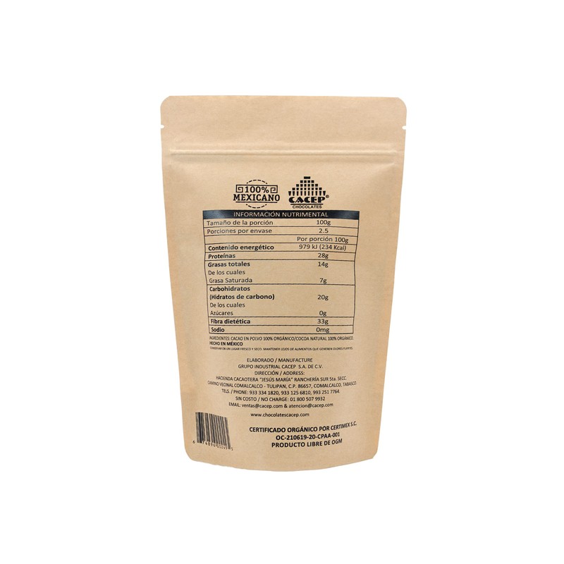 CACEP |Cacao en polvo 250g |Cocoa natural sin azúcar |Orgánico