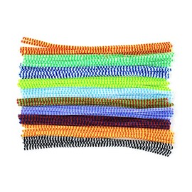 Bright Ideas Pipe Cleaners For Craft, 100 Stripe Long Assorted 300mm x 6mm, Multi Colour Pipe Cleaners, Arts & Craft, 10 Bright and Colourful Stripe Combinations Cleaners For Crafting