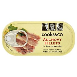 Cooks & Co Anchovy Fillets in Sunflower Oil (50g) - Pack of 6