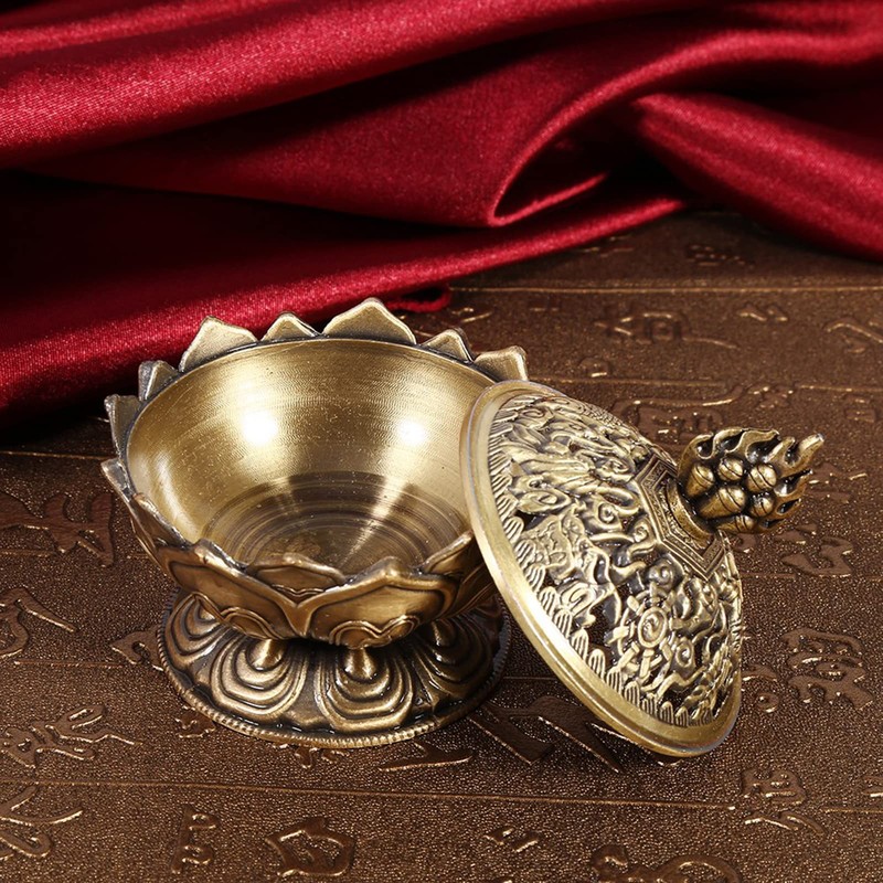 Charcoal Incense Burner Zinc Alloy Vintage Lotus Shape Charcoal Incense