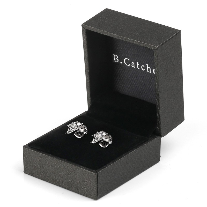 B.Catcher Earings for Woman Silver Earrings Studs Cubic Zirconia Gemini