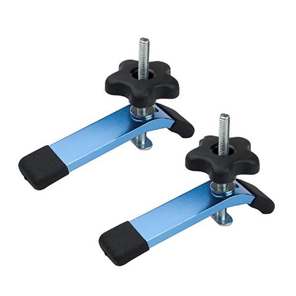 POWERTEC 71168 T-Track Hold Down Clamps, 5-1/2” L x 1-1/8” Width – 2 Pack, Blue Black
