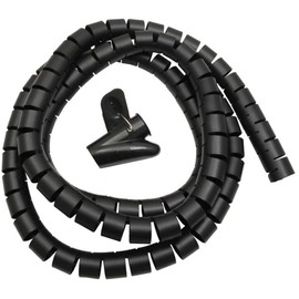 Maclean MC-676 Quality Spiral Cable Wire Cover Organiser Elastic Tidy Cables Black Silver Grey