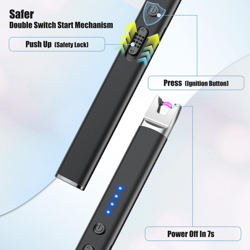 LcFun Candle Lighter Electric USB Rechargeable Plasma Arc Lighter with