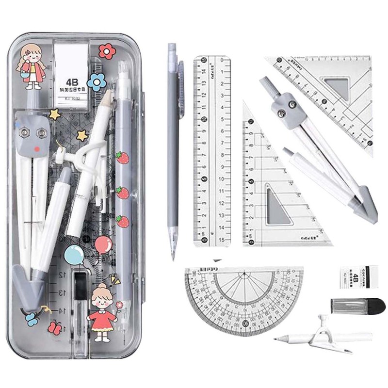 Math Set, Protractor, Drawing Tool, Triangle Ruler, Geometry, Drawing Math,