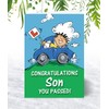 Son Driving Test Pass Congratulations Card - Medium Sized Card