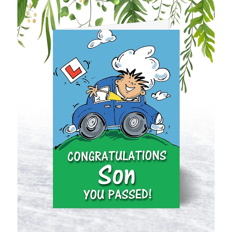 Son Driving Test Pass Congratulations Card - Medium Sized Card