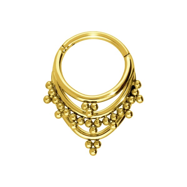 PIERCINGLINE Segment Ring Clicker with 3 Rings Titanium Piercing for
