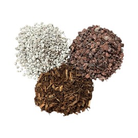 Generic Fir Bark, Pumice and Red Lava for Cactus & Succulent, Bonsai Soil Mix 1 Gal. Each - Small Grain