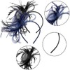 2 PCS Feather Hair Fascinator Headband Retro Elegant Flower Hair