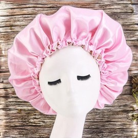 Sleep hair oil perm brush satin banding night care treatment hair cap S873 1 piece light pink / 수면 헤어오일 파마용브러시 새틴 밴딩 나이트케어 트리트먼트 헤어 캡 S873 1개 연핑크