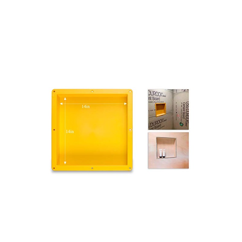 Uni-Green Tile Shower Niche Recessed Square inside dimension 14" ×14"