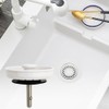 White Kitchen Sink Drain Basket Strainer Stopper Replacement for Polymer
