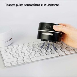 S.I.C Mini-Desktop-Staubsauger, integriertes kabelloses Ladegerät, kabelloser wiederaufladbarer Staubsauger, Bleistiftkehrer, Konfetti, Schreibtisch