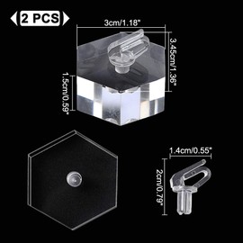 AHANDMAKER Pack of 2 Transparent Acrylic Ring Stand, Hexagonal Ring Display Holder, Ring Stand, Jewellery Storage Organiser for Rings, Trade Show Worktop, Home Decoration