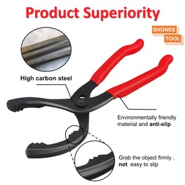 Shonee Oil Filter Wrench (L:12", Jaw Capacity: 60mm to 102mm), Automotive Oil Filter Removal Tool for Oil Change, Adjustable Fuel Filter Wrench Plier (1 Set)