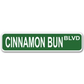 Cinnamon Bun Blvd 4" x 17" Aluminum Street Sign