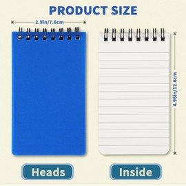 JULMELON Waterproof Pocket Notebook, 3 X 5 Mini Spiral Notepad Weatherproof，Spiral Notebook Little Memo Steno Note Pads All Weather Notepad for Home, Office, College, School, Assorted Colors, 6 Pack