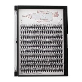 Dedila 8-20mm Available 200Pcs Handmade Natural long 20Roots Black Soft Individual False Eyelashes Fluffy Cross Makeup Cluster Eyelashes Thickness 0.07mm D Curl Eye Lashes Extensions (12mm)