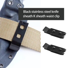 LT Easiyl Set of 2 Stainless Steel Belt Clip with Screws Back Clip K Sheath Waist Clip Waist Back Belt Clip Accessories Black