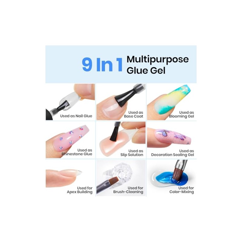 Beetles Pegamento para Uñas en Gel UV 9 en 1