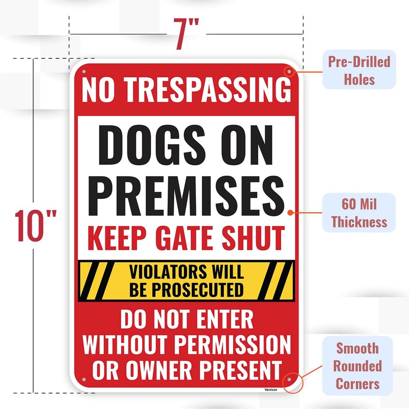 No Trespassing Dogs On Premises Keep Gate Shut