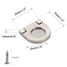 Evionlin 2 Pack 1.37 in Flush Pull Handle BlackInvisible Flip Drawer Handle Dull Polish Concealed Installation Recessed Furniture Grip Cabinet Door Pull Ring Handles with Screws