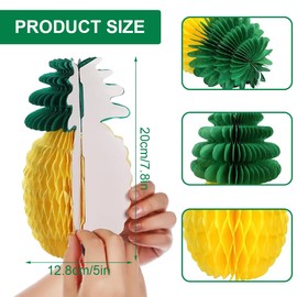 MenYiYDS 10 PCS Pineapple Honeycomb Ball Paper,Hawaiian Tropical Fruit,Paper Pineapple Decoration,Tropical Summer,Wedding,Party Decoration,Paper Lantern,Pineapple PER BICICLETTA