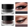 Long Lasting Eyeliner Cream with Brush, 2 Counts/set Waterproof &