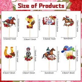 Wxiben Kentucky Horse Racing Derby Party Supplies- 40PCS Horse Racing Day Cupcake Toppers Decorations Run for the Roses Cupcake Picks Decoration Decor for Adult Party