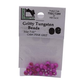 Hareline Gritty Tungsten Beads (5/32" (3.8 mm)) - Pink Grit - 20 Beads